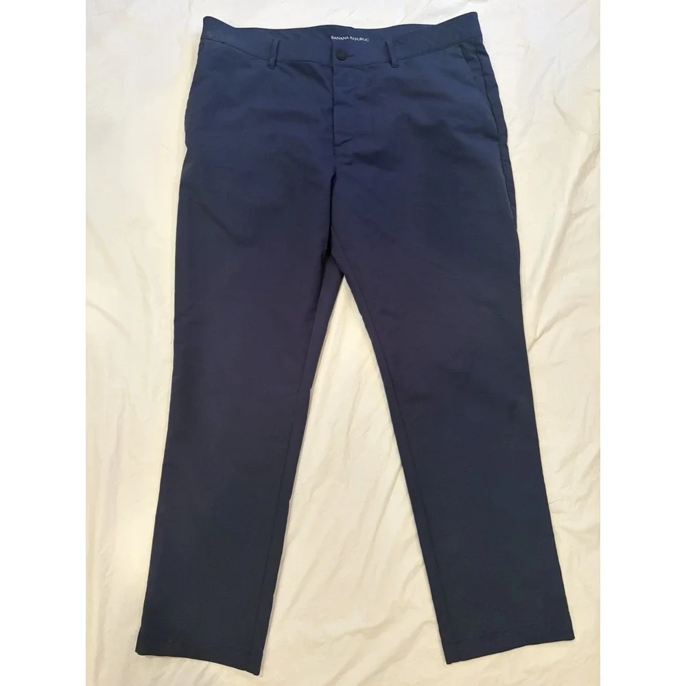Banana Republic Pants Men's 36x29 Navy Microfiber Stretch Comfort